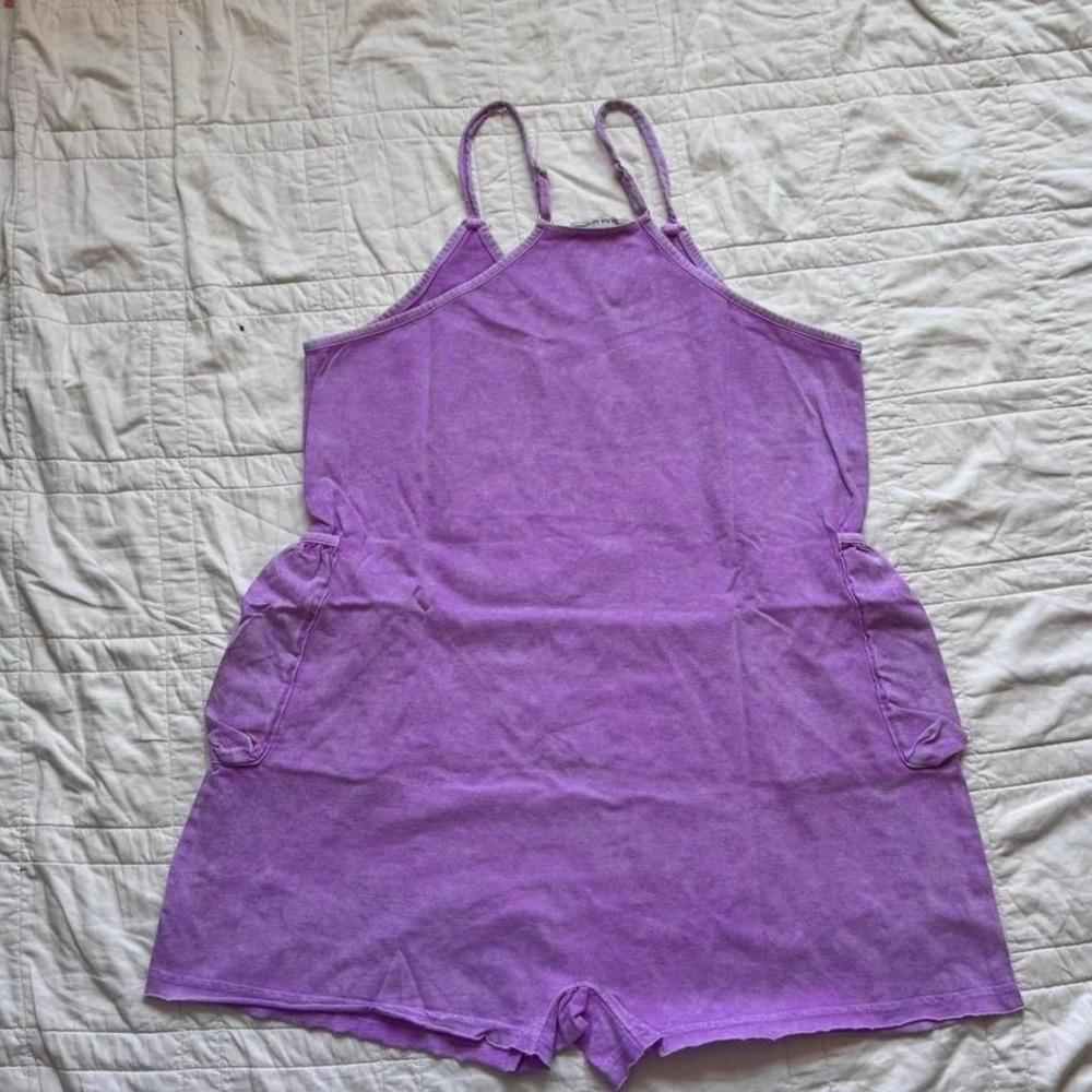 Zenana Outfitters Lavender/Purple Romper with Pockets - Picture 7 of 8